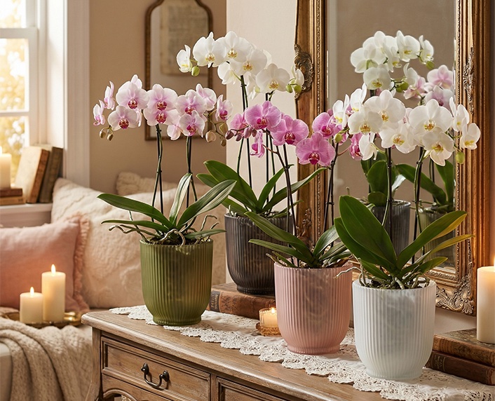 Maceteros de cristal especiales para cultivar orquídeas 