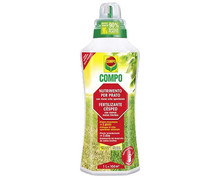 Un fertilizante líquido foliar para nutrir el césped