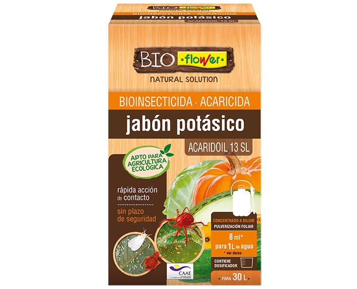 Jabón potásico: bioinsecticida y acaricida de acción rápida 